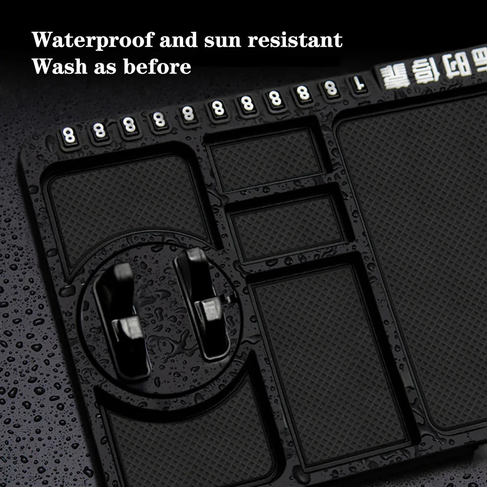 Silicone Dashboard Phone Pad – 4-in-1 Parking Number Card for Car Navigation