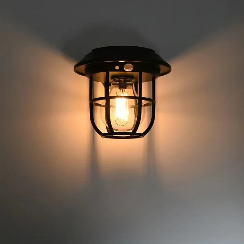 3-in-1 Solar LED Wall Lamp – Tungsten Decorative Lighting for Camping Garden