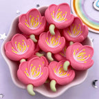 Resin Cherry Blossom Flatbacks – Colorful DIY Stones for Scrapbook Crafts