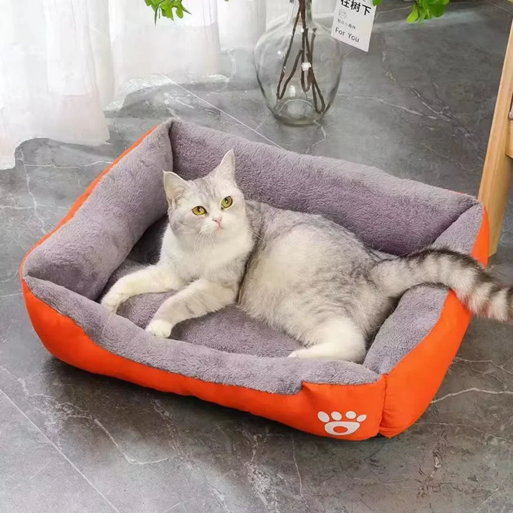 Soft Square Pet Bed – Waterproof Warm Winter Mat for Small to Large Dogs