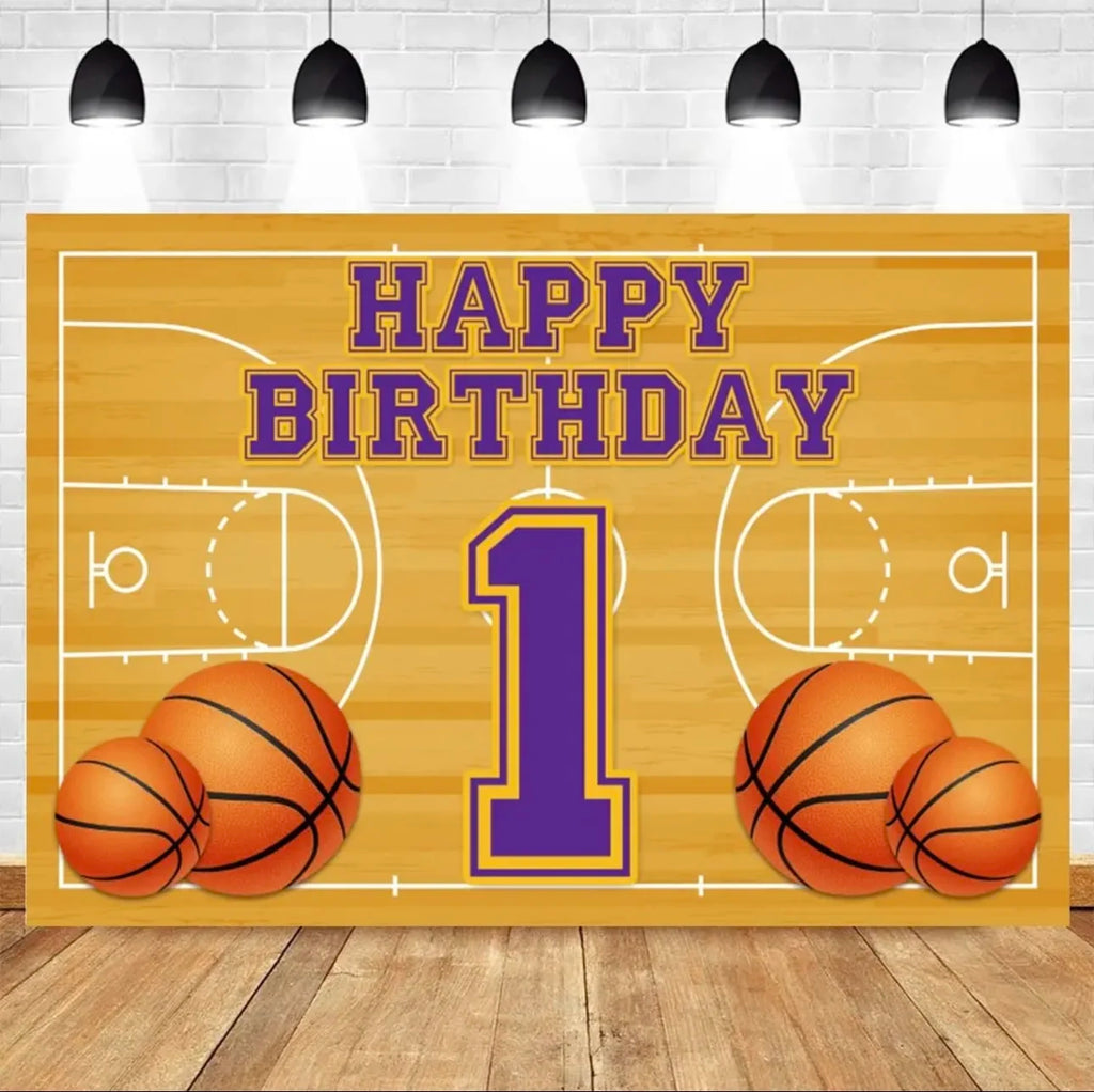 Basketball Stadium Photography Backdrop – Sport Theme for Kids Birthday Party