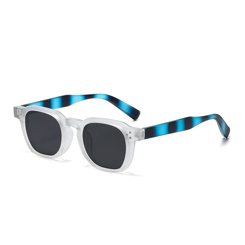 Vintage Rivet Oval Sunglasses – Leopard Anti Blue Light Frames for Men and Women