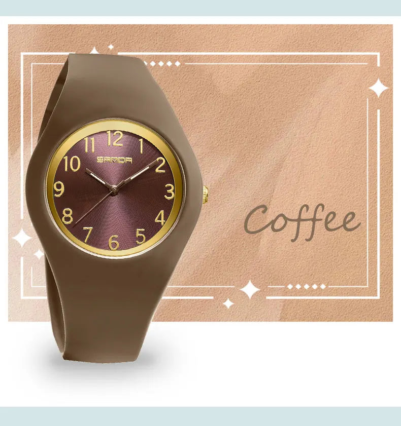 Silicone Quartz Wristwatch – Lightweight Sport Clock for Students