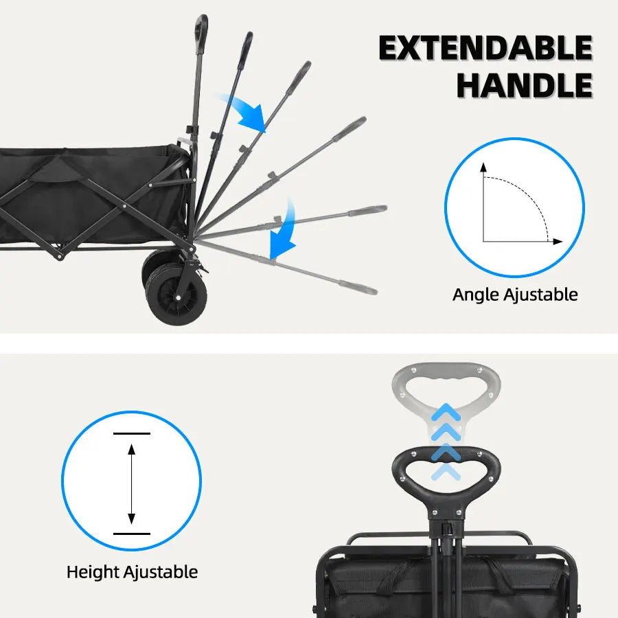 Collapsible Utility Wagon – Heavy Duty Folding Cart for Beach and Camping