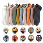 Embroidered Expression Ankle Socks – Kawaii Cotton Fashion for Casual Wear