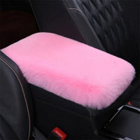 Plush Car Armrest Cover – Soft Warm Console Cushion for Winter Interior