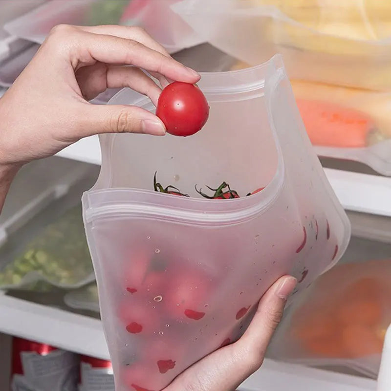 Silicone Food Storage Bags – Leakproof Reusable Containers for Freezer Kitchen