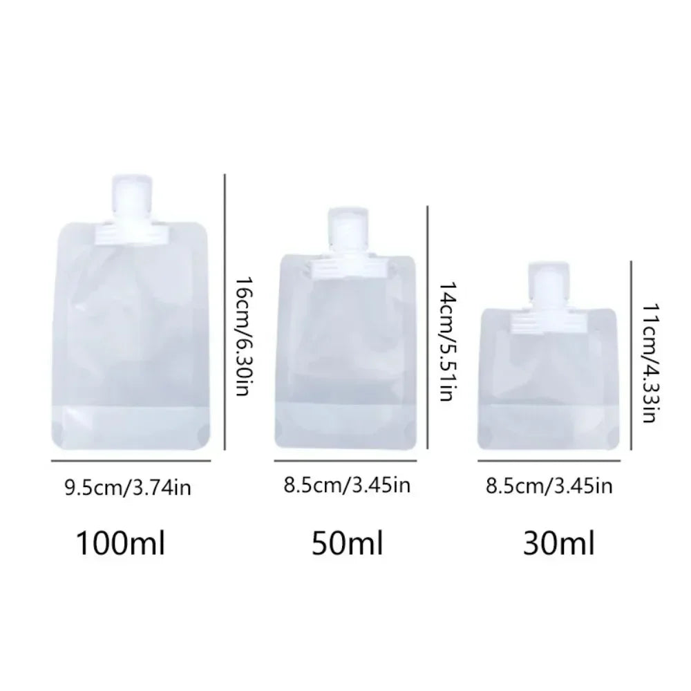 Refillable Travel Squeeze Pouches – Leakproof Toiletry Bags for Liquid Storage