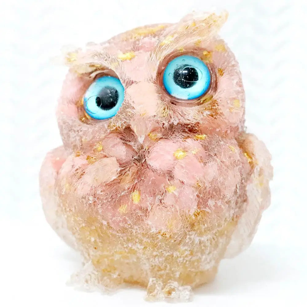Crystal Owl Ornament – Natural Gemstone Figurine for Home Decor and Aquarium