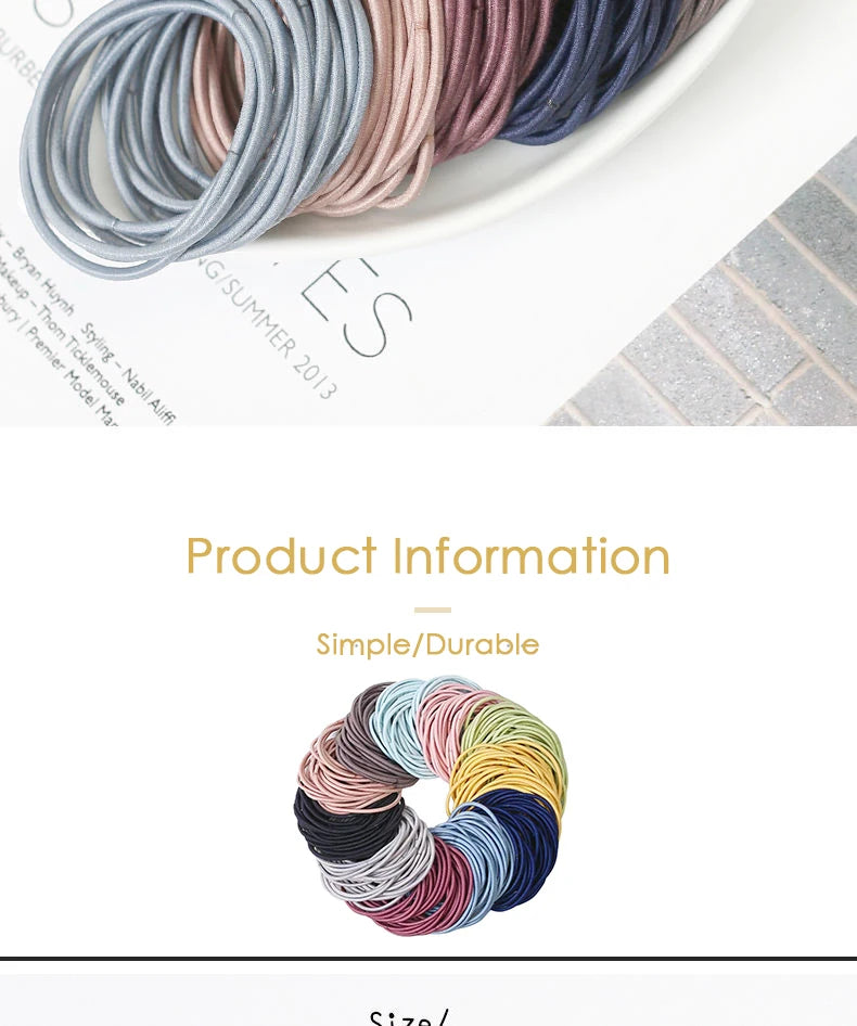 Nylon Elastic Hair Bands – 3.5CM Soft Ponytail Scrunchies for Daily Styling