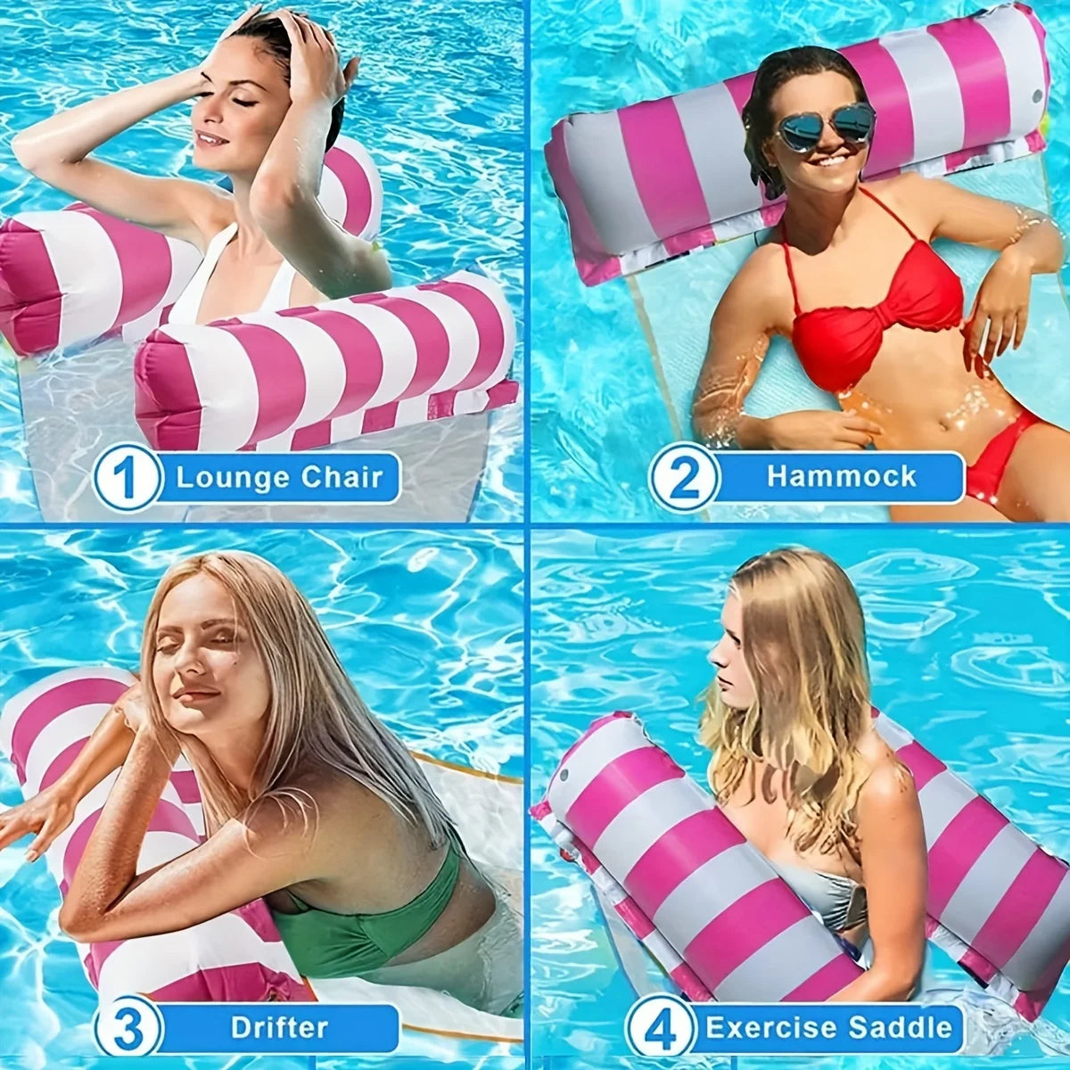 Striped Swimming Pool Lounger – Durable Sunbathing Mattress for Beach Parties