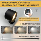 Wireless Double Head LED Wall Lamp – 360 Rotating Night Light for Bedroom Reading