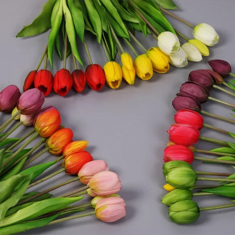 Artificial Tulip Bouquet – Real Touch Floral Decor for Wedding Home
