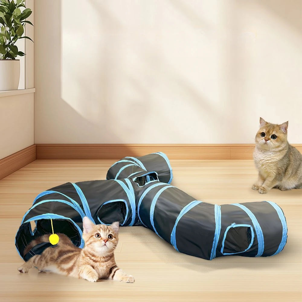Foldable Pet Play Tunnel – Interactive Drill Barrel for Cat Training