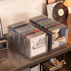 Desktop Vinyl Record Storage Rack – Metal Display Stand for Album Collection
