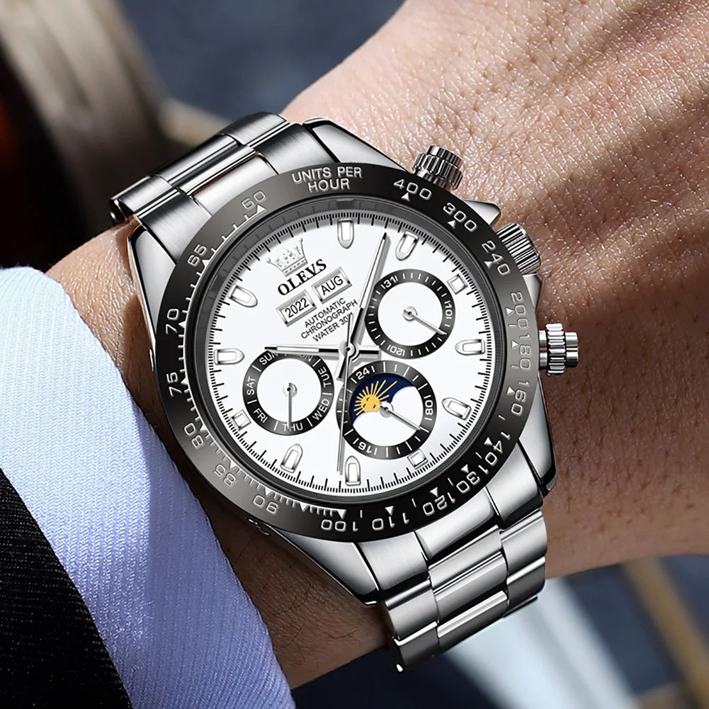 OLEVS Automatic Mechanical Watch – Luxury Chronograph for Business and Sports