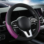 Faux Leather Steering Wheel Cover – 38cm Breathable Grip for Auto Interior