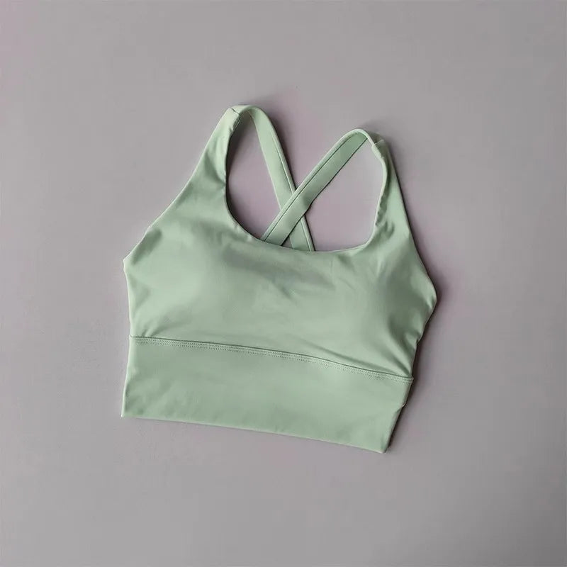 Shock-Absorbing Yoga Sports Bra – Breathable Fitness Top for Gym Workout