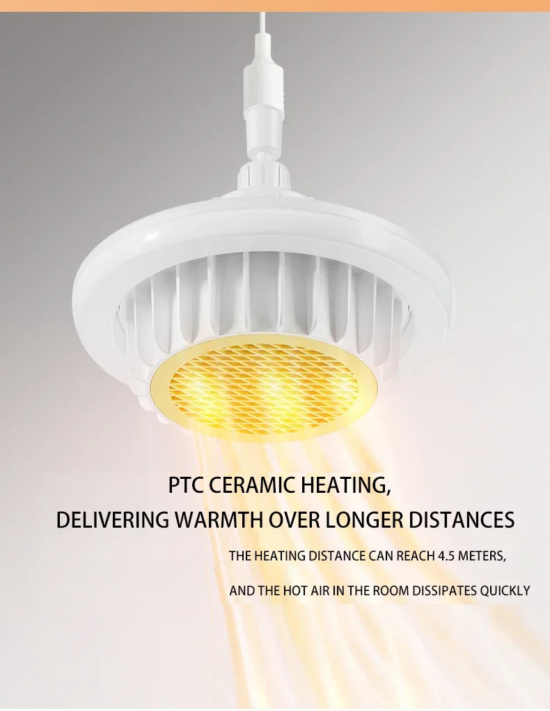 Electric Heater Ceiling Light – Remote Controlled Warm Air for Winter Home