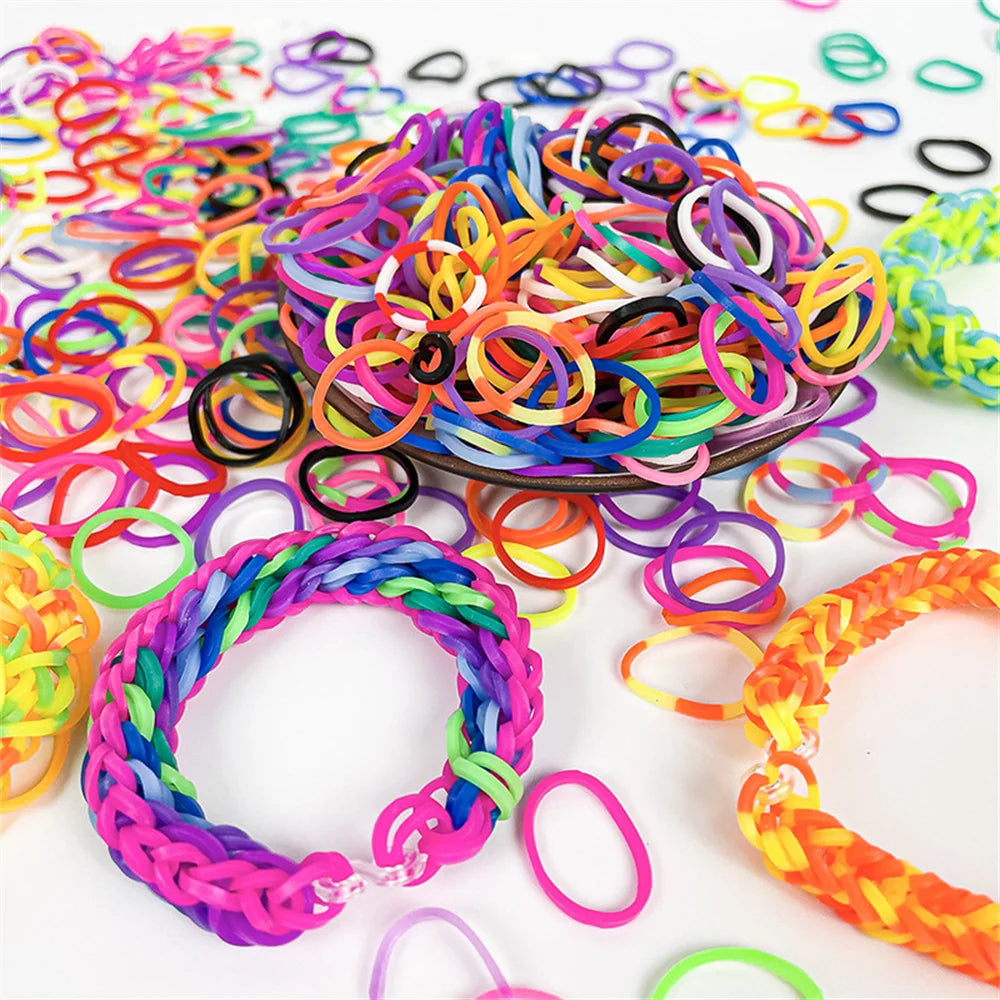 Elastic Loom Bands – Colorful DIY Jewelry Making Kit for Kids Crafts