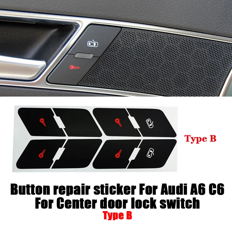 Climate Control Button Decals – Interior Repair Stickers for Audi A6 C6