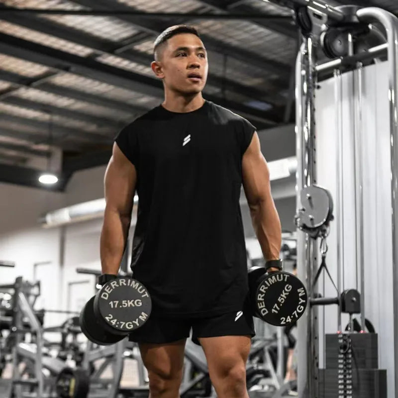Mens Sleeveless Sports Tank – Quick-Dry Breathable Vest for Gym Training