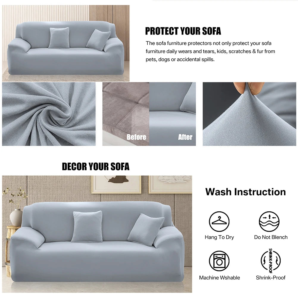 Thickened Elastic Sofa Slipcovers – Sectional Corner Couch Protection for Living Room