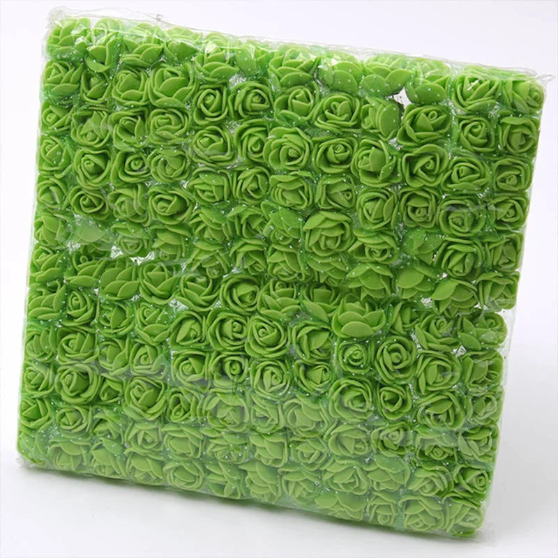 Mini Foam Rose Flower Heads – 2cm Craft Embellishments for Wedding Decor