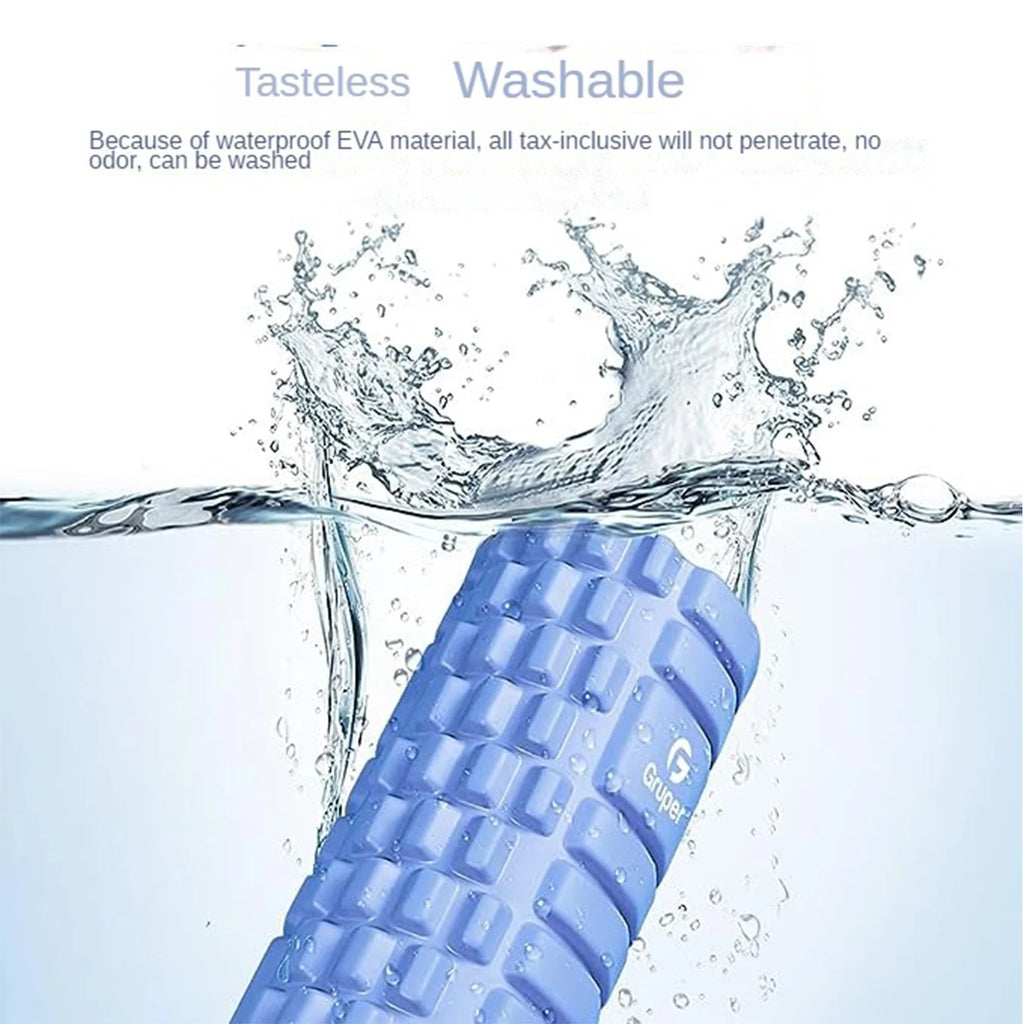 33cm Foam Yoga Massage Roller – Textured Grid Muscle Recovery for Gym Training
