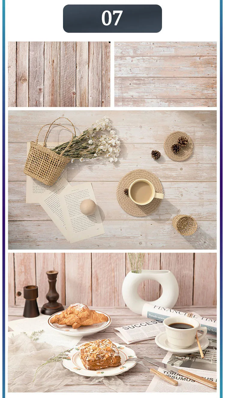 Marble Wood Grain Photography Backdrop – 57x87cm Waterproof Studio Props