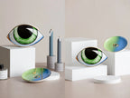 Ceramic Evil Eye Figurine – Lucky Amulet Ornament for Home Living Room Decor
