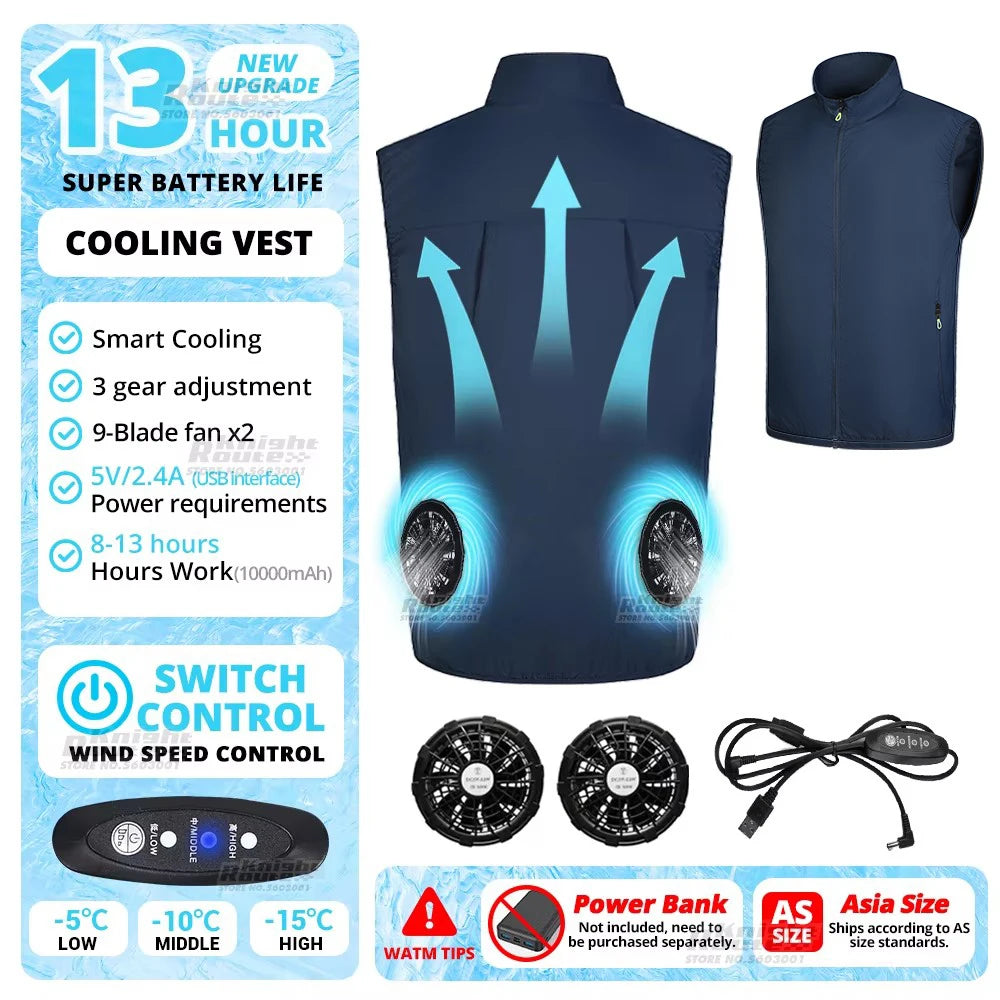 Air-Conditioned Cooling Vest – 13-Hour Fan System for High-Temperature Work