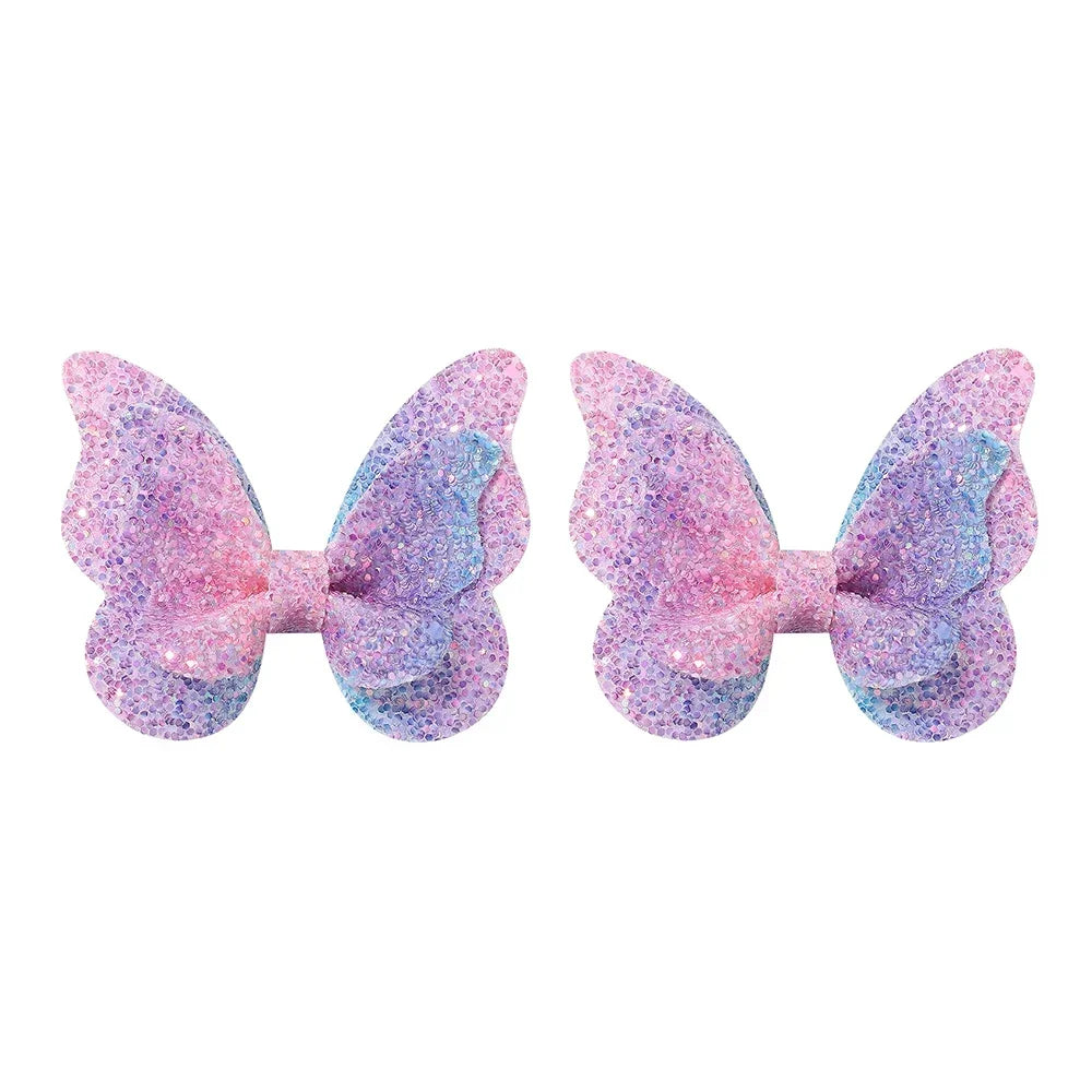 Sequined Butterfly Hair Clips – Cute Decorative Bows for Toddler Hairstyles