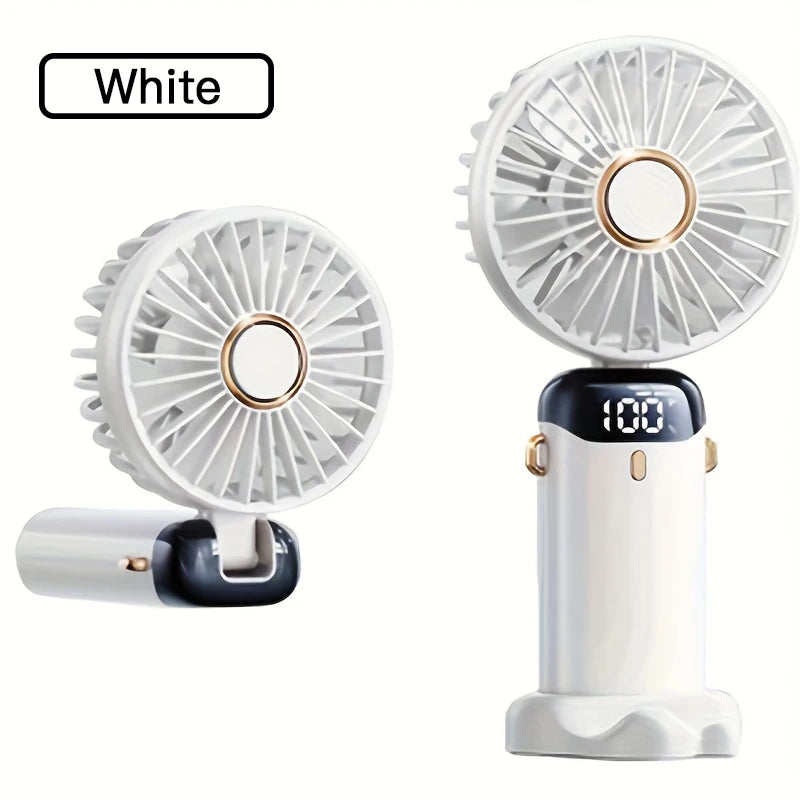 Portable Mini Handheld Fan – Rechargeable LED USB Cooler for Desk and Travel