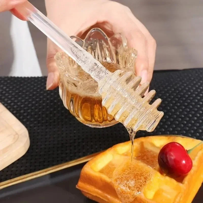 Glass Honey Dipper Stick – Drizzle Spoon for Kitchen Cooking and Tea Stirring