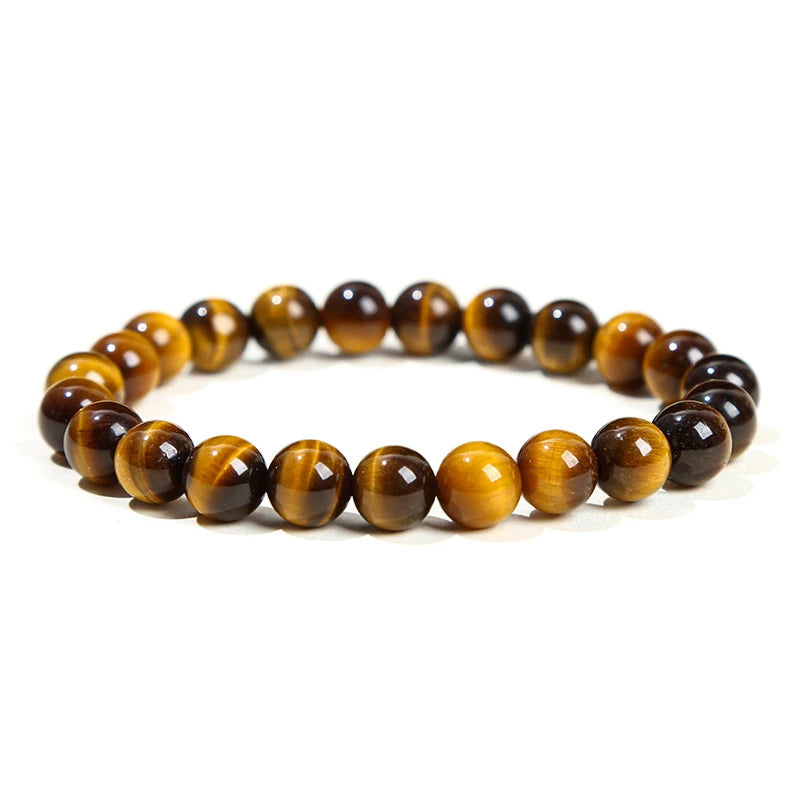 Natural Stone Bead Bracelet – Healing Crystal Gemstone Jewelry for Men and Women