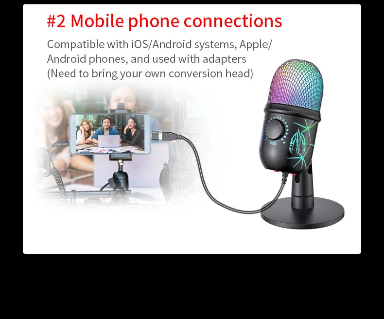 USB Gaming Microphone – Noise Cancelling Condenser for Podcast Recording