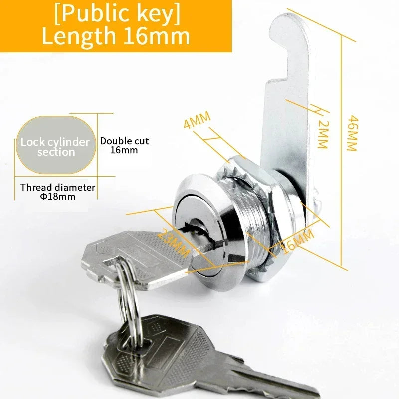 Cam Lock Drawer Cabinet Hardware – Assorted Sizes for Furniture Security