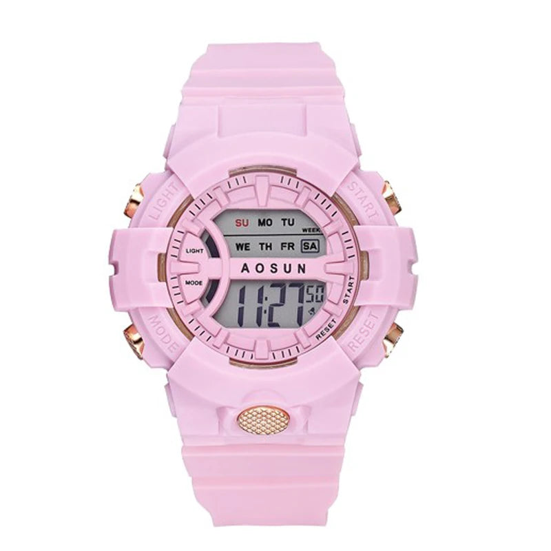 Digital LED Sport Watch – Waterproof Countdown Timer for Women