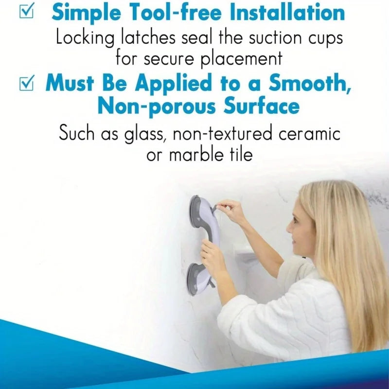Suction Cup Grab Bar – Heavy Duty Safety Handle for Bathroom Shower Support