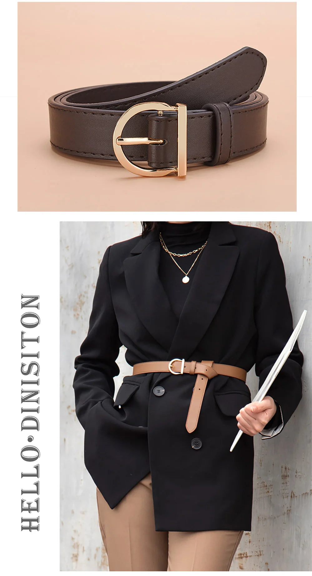 Genuine Leather Slim Belt – Adjustable Pin Buckle for Jeans and Casual Wear