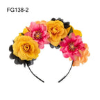 Mexican Rose Flower Crown – Boho Floral Headpiece for Halloween Party Wedding