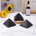 Natural Shungite Pyramid – Polished Raw Stone for Home Feng Shui Decor