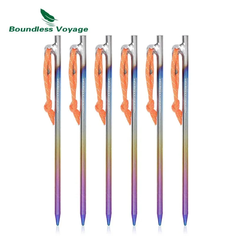 Titanium Camping Tent Stakes – Heavy Duty Metal Pegs for Outdoor Hiking