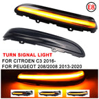 Dynamic LED Side Mirror Turn Signals – Sequential Indicators for Peugeot Citroen