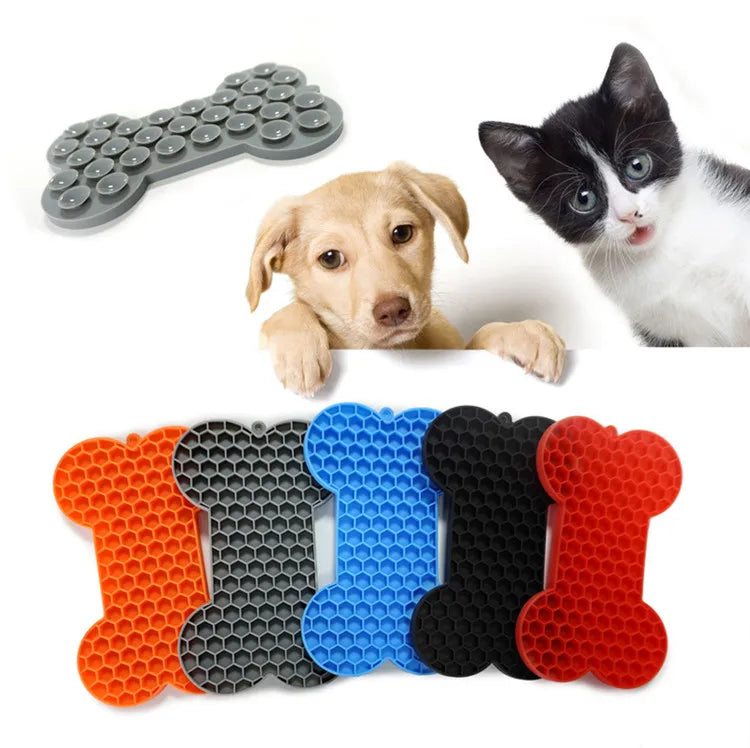 Silicone Slow Feeder Mat – Anti-Choking Pet Licking Bowl for Bath and Grooming