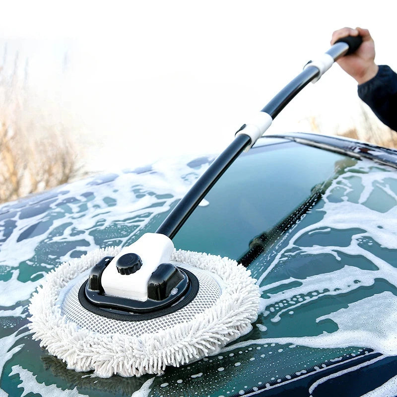 Telescoping Car Wash Brush – Soft Chenille Mop for Auto Detailing