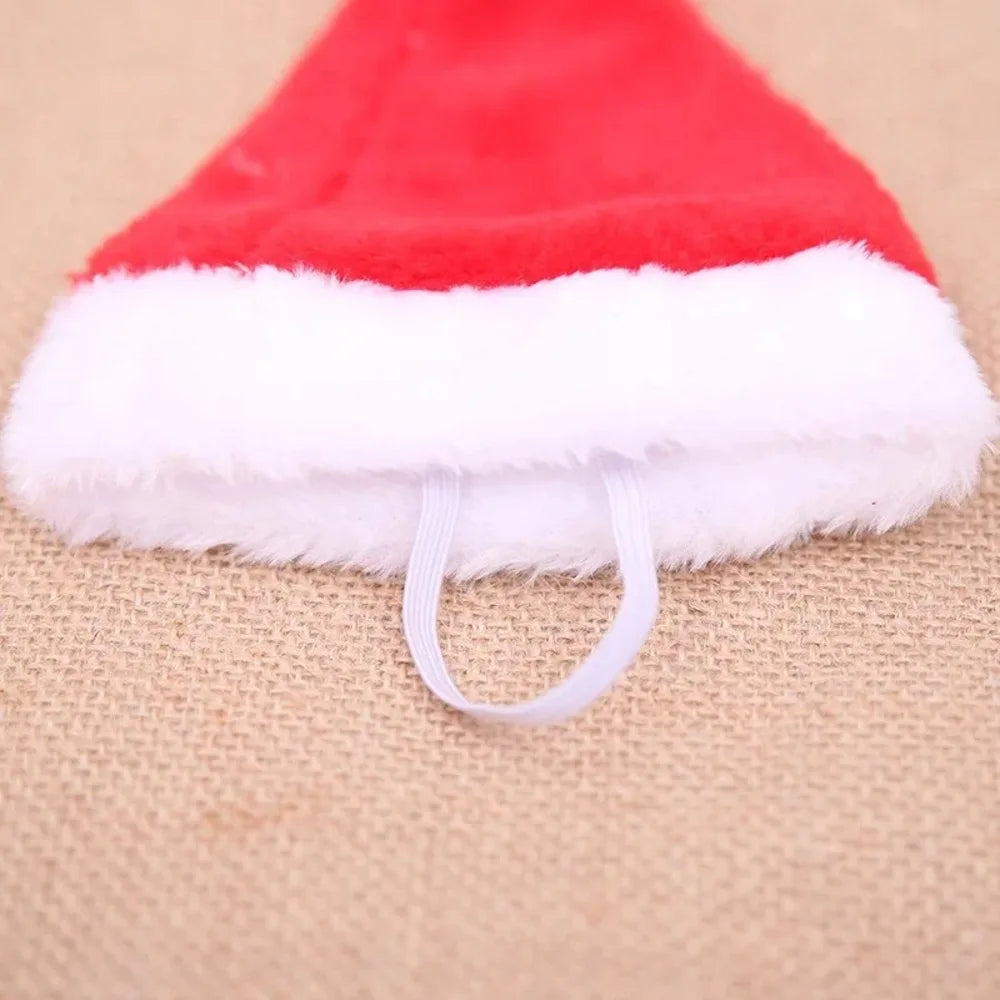Plush Santa Claus Hat – Festive Pet Headwear for Christmas Costume Parties