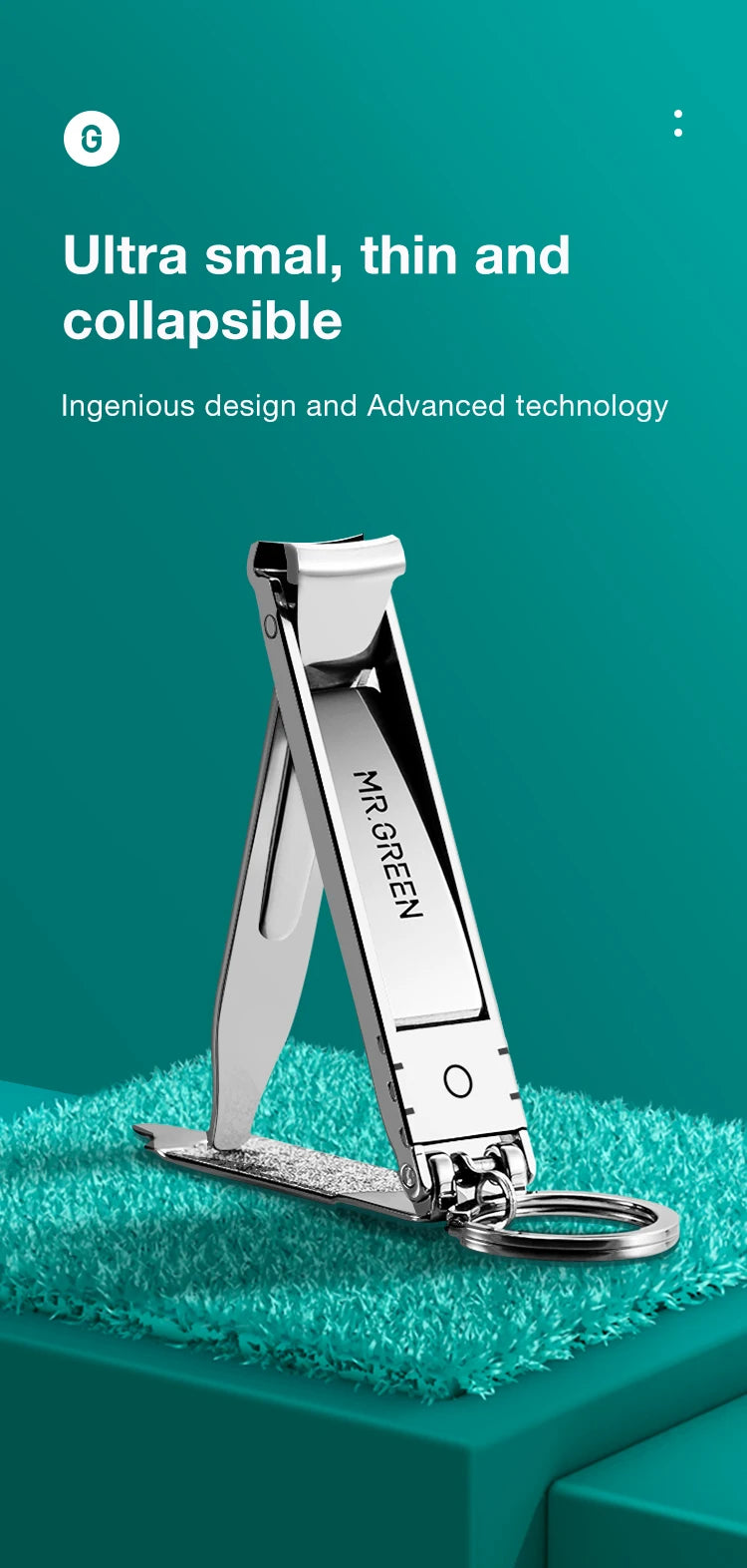 Stainless Steel Nail Clippers – Ultra-Thin Collapsible for Travel Manicure