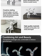 Long-Eared Rabbit Statue – Cartoon Resin Figurine for Home Desktop Decor